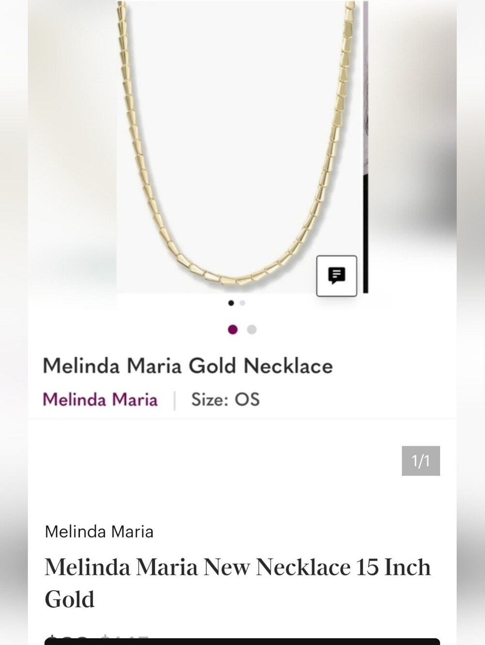 Melinda Maria Gold Necklace Collar Necklace 15. Perfect  Many Compliments